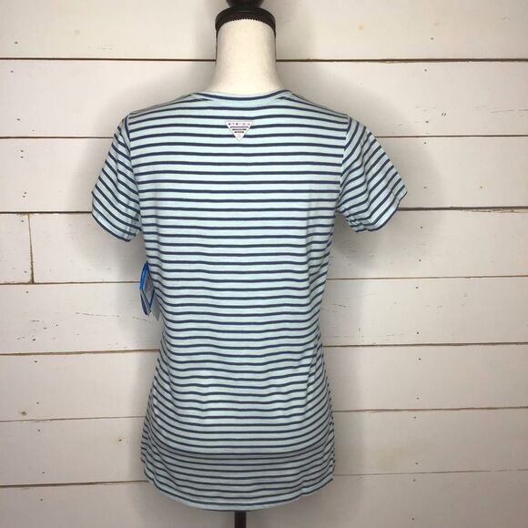 New Columbia PFG Monogram Tee, Short Sleeve Blue - Picture 3 of 8